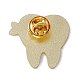 漫画の歯のエナメルピン  バックパックの服のためのライトゴールド合金口腔健康ブローチ  海賊のテーマ模様  29x30x2mm  ピン：1.3mm JEWB-A005-19-04-2