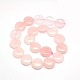 Piatta e rotonda rosa naturale perline di quarzo fili G-L246-07-2