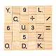120個2スタイルの木製カボション  文字と数字の正方形  湯通しアーモンド  20x18x5mm  60個/スタイル WOOD-LS0001-19-2
