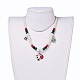 Cuentas de perlas de cristal collares pendientes y pulseras del encanto conjuntos de joyas X-SJEW-JS00959-6