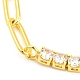 Halskette mit klarer Zirkonia- und Büroklammer-Kette als Geschenk für Mädchen und Frauen NJEW-A005-08G-2