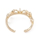 Rack Plating Brass with Clear Cubic Zirconia Open Cuff Ring Settings KK-G455-12G-3
