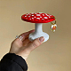 SUPERFINDINGS Red 26 Holes Mushroom Earring Display Holder Resin Earring Stands Art Decorative Earring Rack Cute Jewelry Holder for Organizing Ear Studs Home Decor Hole: 4.5mm EDIS-WH0012-31A-4
