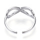 304 Stainless Steel Infinity Open Cuff Ring RJEW-N040-43-3