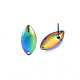 Boucles d'oreilles à tige en acier inoxydable couleur rianbow 304 STAS-N098-021-5