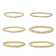 Spritewelry 6pcs 6 style ensemble de bracelets extensibles en perles rondes en hématite naturelle BJEW-SW0001-01-1