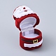 Father Christmas Shape Velvet Jewelry Boxes VBOX-L002-H01-2