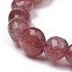 Bracelets de perles extensibles en quartz fraise naturel X-BJEW-K213-C12-3