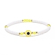 Mauvais œil en résine et bracelet extensible en perles acryliques pour femme BJEW-JB08609-02-1