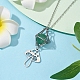 Ожерелье-подвеска со сменным держателем и натуральным зеленым авантюрином для женщин NJEW-JN04631-01-2