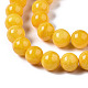 Chapelets de perles de pierres en jade jaune teinte X-G-R271-8mm-Y07-3