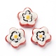 Porcelaine main perles de fleurs brins PORC-G006-12-4