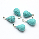 Faceted Teardrop Natural & Synthetic Mixed Stone Pendants G-R311-M-2