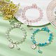 3 braccialetto elasticizzato con perle di vetro a 3 colori BJEW-JB09751-02-2