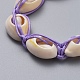 Bracciali di perle intrecciate conchiglia di ciprea naturale BJEW-JB05057-5