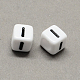 Perles européennes de lettre en acrylique à gros trou X-SACR-Q103-6mm-01I-2