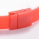 流行は、光の矩形シリコンの電子腕時計を導きました  レッドオレンジ  55x69mm X-WACH-F007-08B-5