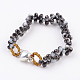 Bracelets de perles de verre demi-plaqué BJEW-JB03305-05-1