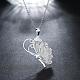 Silver Plated Brass Butterfly Pendant Necklace NJEW-BB00458-3