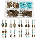 Sunnyclue Kit de fabrication de boucles d'oreilles pendantes avec pierres précieuses et feuilles DIY-SC0018-94-1