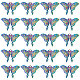 Sunnyclue 1ボックス20個 バタフライチャーム ゴシックスタイル 蛾チャーム 大きな蝶チャーム 虹色の羽 大きな翼チャーム ムーンフェイズ 三日月 カラフルな動物チャーム ジュエリー作成用 チャームクラフト FIND-SC0004-20-1
