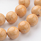 Chapelets de perles en fossiles naturelles teintées G-E328-12mm-25-2