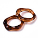 透明樹脂指輪  天然石風  サドルブラウン  usサイズ6 3/4(17.1mm) RJEW-T013-001-F02-3