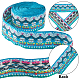 10M Ethnic Style Embroidery Polyester Flower Ribbons OCOR-WH0077-74A-6