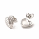 Heart Rack Plating Brass Stud Earrings for Women EJEW-H091-28P-2