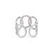 304 anillo de puño abierto ovalado entrelazado de acero inoxidable RJEW-S405-147P-2