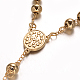 Rosary Bead Bracelets with Cross BJEW-E282-01G-3