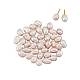 Nbeads 40 pieza de perlas de agua dulce con medio agujero perforado PEAR-NB0001-91B-2