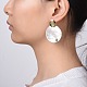 Noires shell lèvres pendentif boucles d'oreilles EJEW-JE03450-6