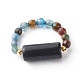 Mixed Stone Beads Finger Ring for Girl Women RJEW-JR00383-5