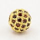 Sienna les micro accessoires de bijoux en laiton ouvrent perles rondes de zircone cubique ZIRC-M015-22G-NR-2