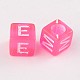 Mixed Letters Transparent Acrylic Cube Beads SACR-S181-02-2