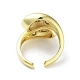 Brass with Cubic Zirconia Open Cuff Rings RJEW-K255-02G-3