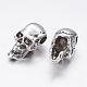 Не содержащие свинца и никеля старинные серебряные бусины из сплава в тибетском стиле с черепом на Хэллоуин X-TIBE-AD21014-AS-FF-2