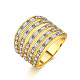 Unisex Brass Micro Pave Cubic Zirconia Wide Band Rings RJEW-BB20658-G-7-1