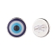Flat Round with Evil Eye Stud Earrings EJEW-JE04797-5