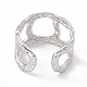 304 Stainless Steel Twist Cricle Hollow Open Cuff Rings for Women RJEW-G275-07P-3