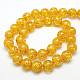 Buddhist Jewelry Beaded Findings Resin Imitation Amber Round Bead Strands RESI-L002-10mm-G011-3