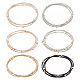 Benecreat 18 pièces 6 couleurs chaînes satellite en acier titane ensemble de bracelets extensibles pour les femmes BJEW-BC0001-27-1