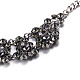 Le donne di moda gioielli di zinco collane collare di vetro in lega di strass pettorina dichiarazione girocollo NJEW-BB15143-D-4