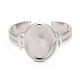 304 anello per polsino aperto da donna a forma di orologio ovale in acciaio inossidabile RJEW-C025-04P-3