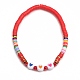 Handmade Polymer Clay Heishi Beads Stretch Bracelets BJEW-JB05307-04-1