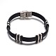 Jewelry Black Color PU Leather Cord Bracelets BJEW-G467-16-1