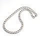 304 Stainless Steel Cuban Link Chain Necklaces NJEW-I060-07B-2