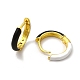 Classic Enamel Hoop Earrings EJEW-H091-03G-3