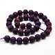 Electroplated Natural Agate Round Bead Strands G-M171-8mm-08-2